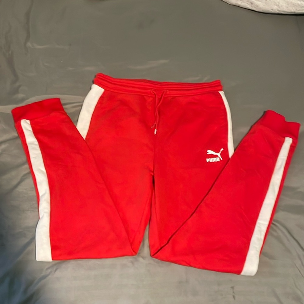 Puma Red and White Sweat pants